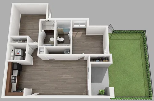 Floor plan B3UF Floor Plan (Fenced Yard)
