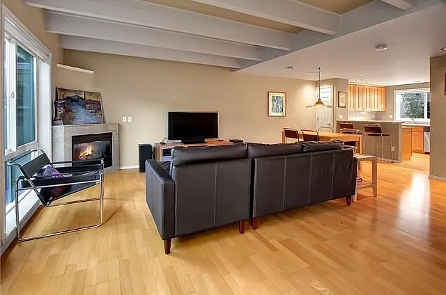 Living room from entryway stairs