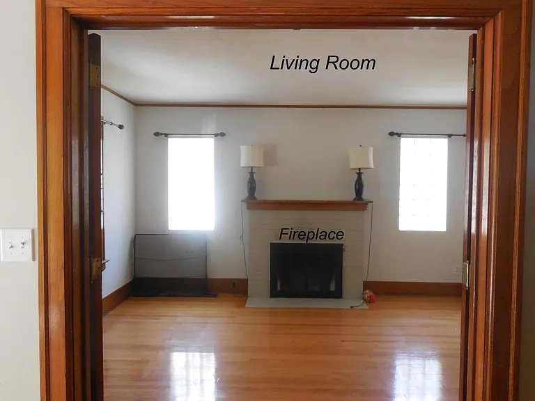 Living room with furnace
