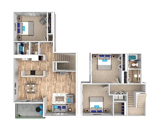 Floor plan Three Bedroom Two Bathroom