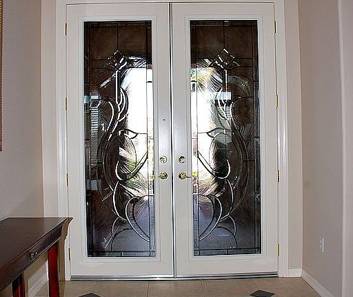Leaded Glass Front Entry Doors