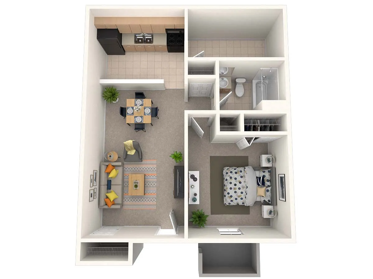 Floor plan 1 Bed 1 Bath