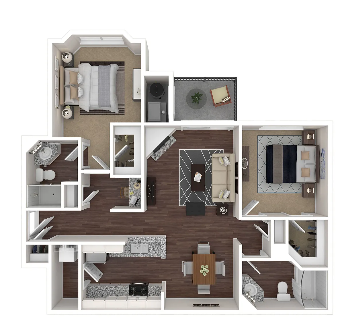 Floor plan 2 Bed / 2 Bath