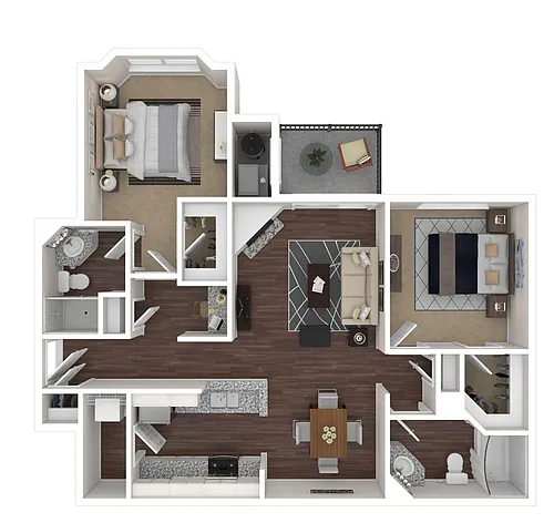 Floor plan 2 Bed / 2 Bath