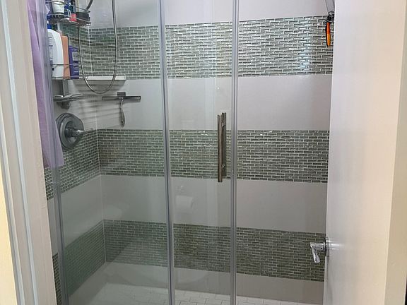 glass shower and toto washlet