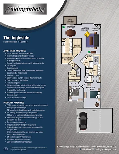 Floor plan Ingleside - includes a 1 car garage