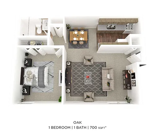 Floor plan One Bedroom - 700 sqft
