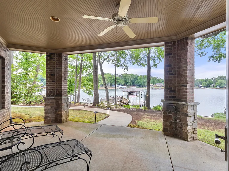 Covered porch walking out to the dock
