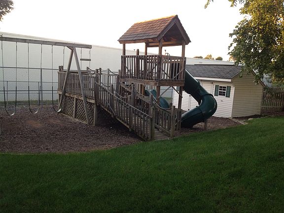 Playground, sandbox, swings