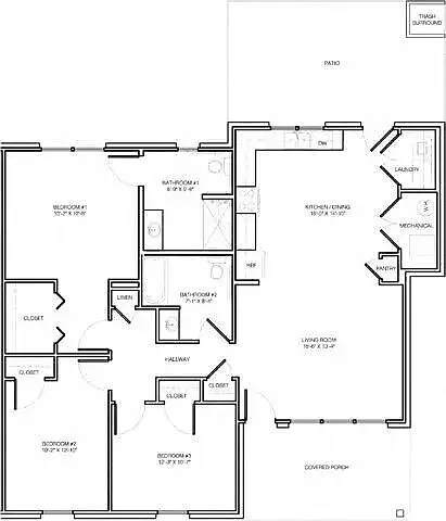 Floor plan 3 Bedroom A