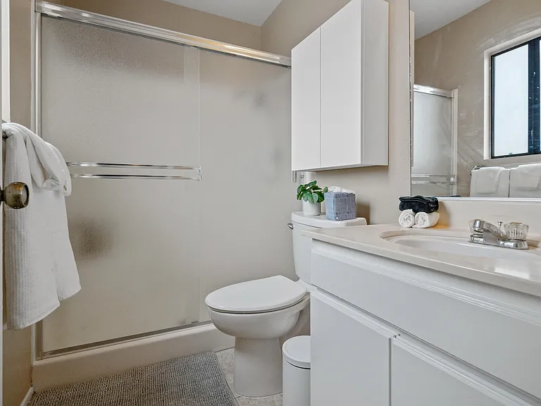 With every detail thoughtfully curated for relaxation and rejuvenation, this bathroom is a haven of indulgence.
