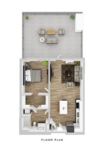 Floor plan Cascara - 1 Bed A Extra Large Patio
