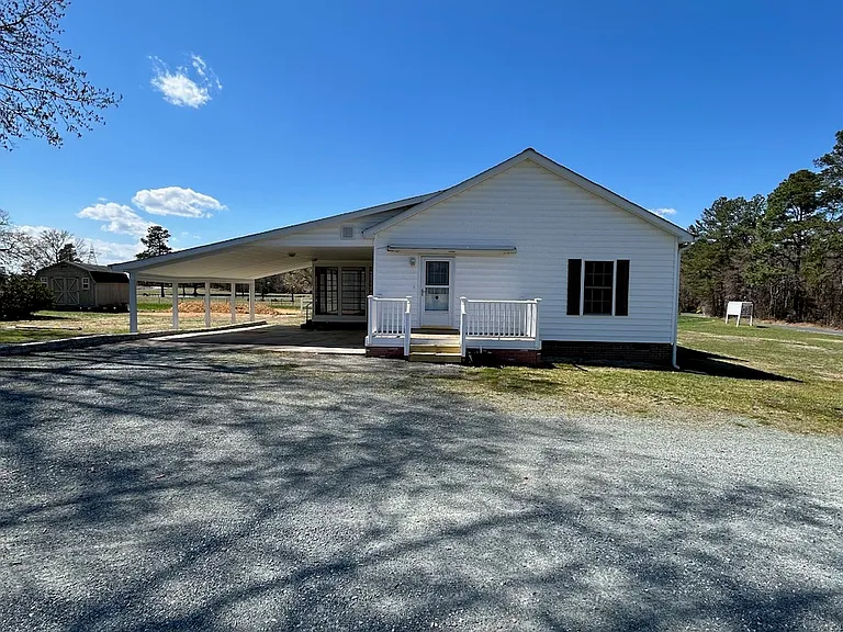 Side Porch, Driveway and Carport
