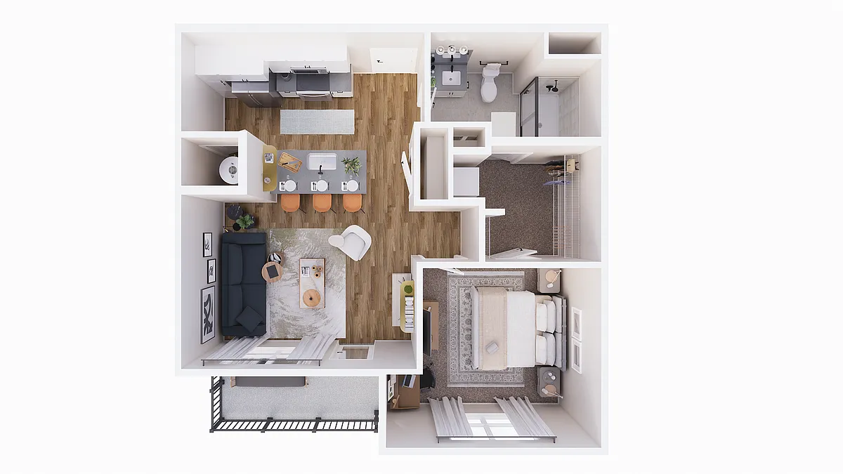 Floor plan Moore's Edge-1E