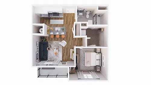 Floor plan Moore's Edge-1E