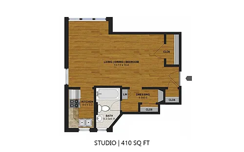 Floor plan Linden Hills 2715 & 2719 - Studio