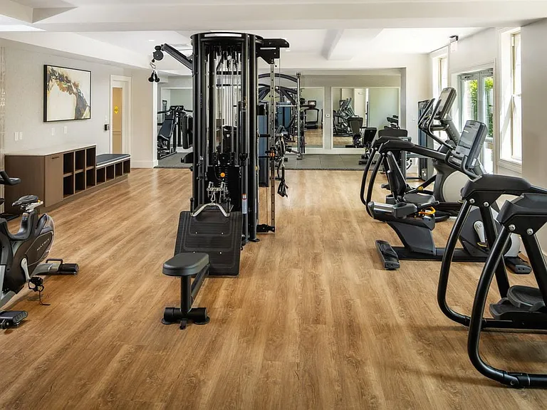 Fitness center with strength and cardio equipment