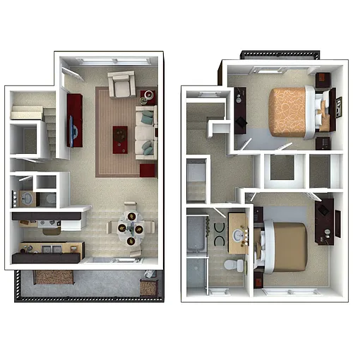 Floor plan 2x1.5 Luxury Townhome