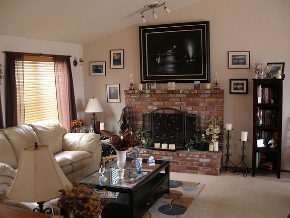 Living room with brick fireplace 2
