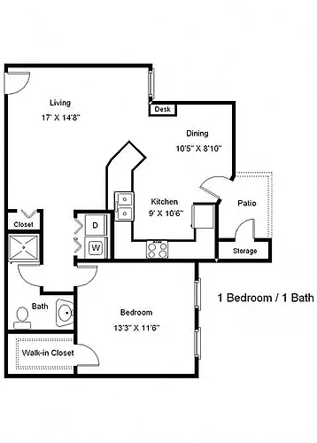 Floor plan One Bedroom B