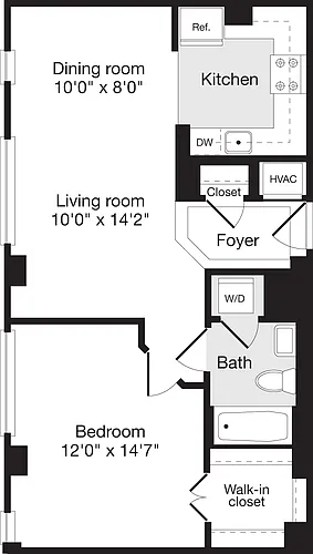 Floor plan 1 Bedroom I