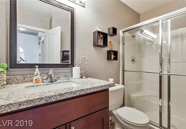 First floor bathroom. Granite countertops