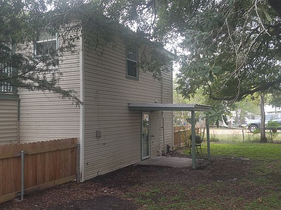 Shady backyard and porch