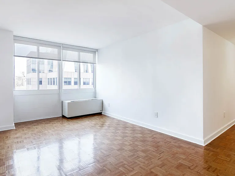 Living Room with Wood Parquet Flooring