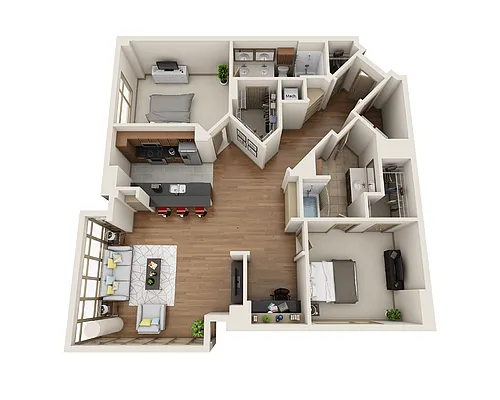 Floor plan Plan P (B2BD)
