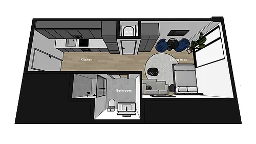 Floor plan S1A - Studio