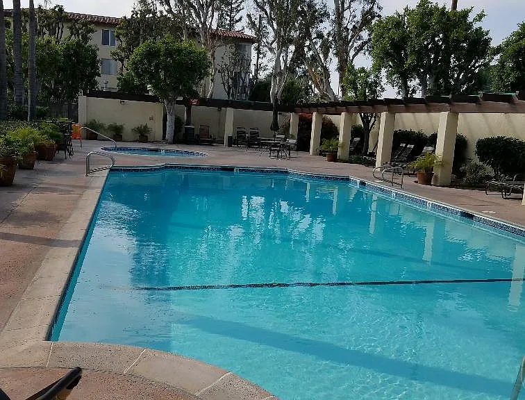 Large heated swimming pool