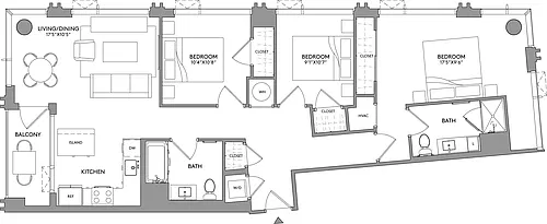 Floor plan 3-Bed-2-Bath-C2