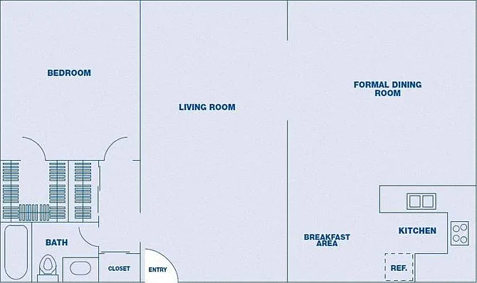 Floor plan 1 Bedroom/ 1 Bath