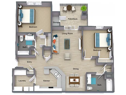 Floor plan 2X2 D