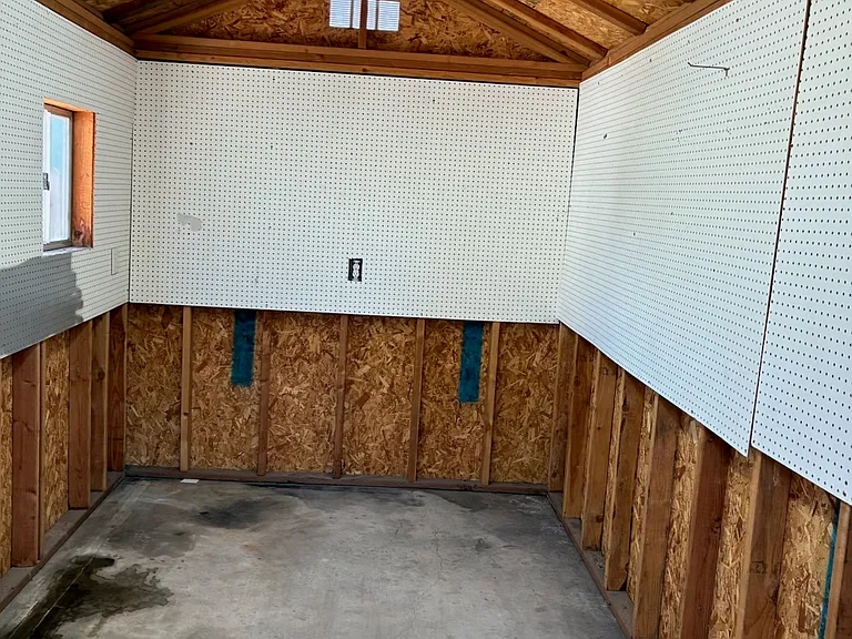 Inside of storage shed