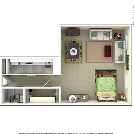 Studio 440 sq.ft