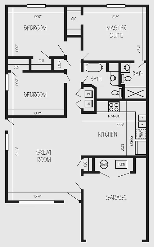 Floor plan 3 Bedroom Duplex