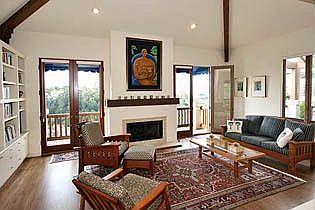 Family room with fireplace