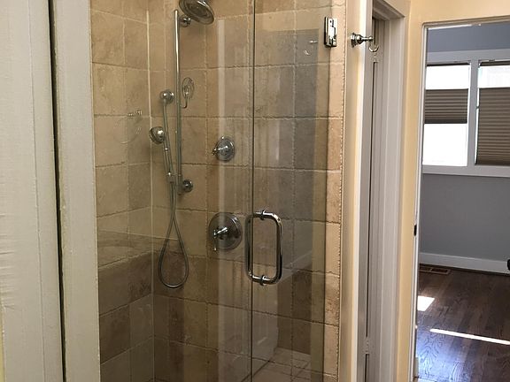 Large walk-in shower.