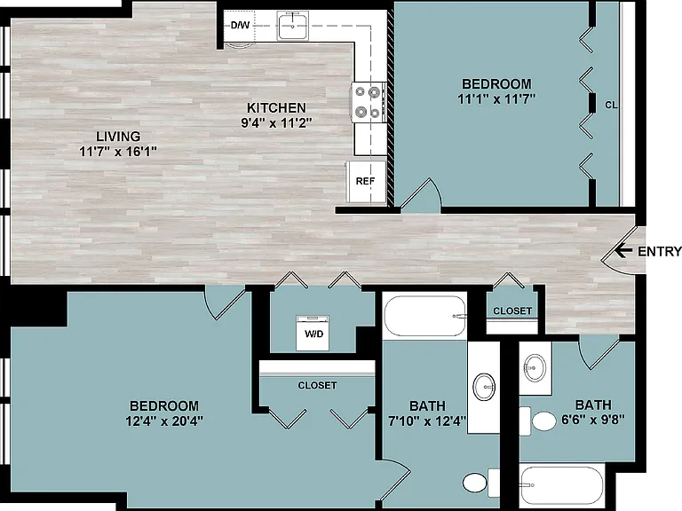 C1 | 2-Bedroom Floorplan C1 | 2-Bedroom Floorplan
