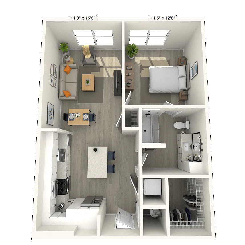 Floor plan A8 1x1 753 SF-FP