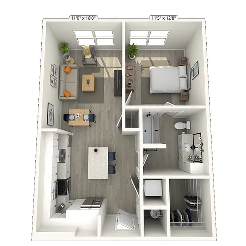 Floor plan A8 1x1 753 SF-FP