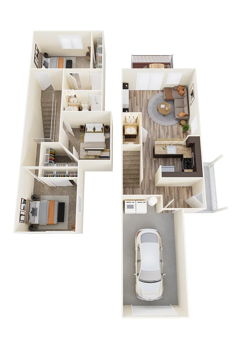 Floor plan 3 x 2.5 Townhouse
