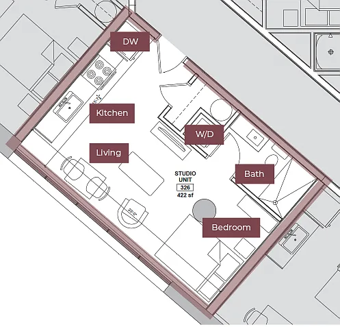 Floor plan Studio Floor Plan A | Lofts South