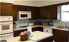 island kitchen with plenty of cabinet space available