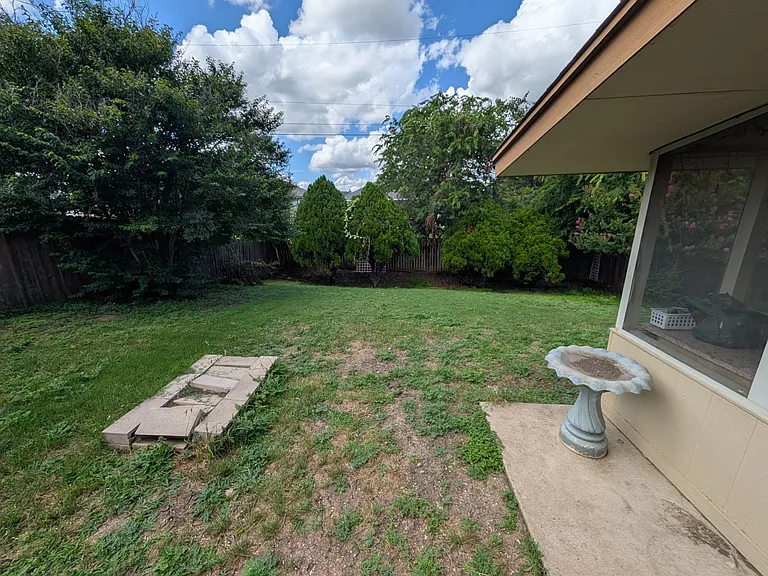 fenced in back yard