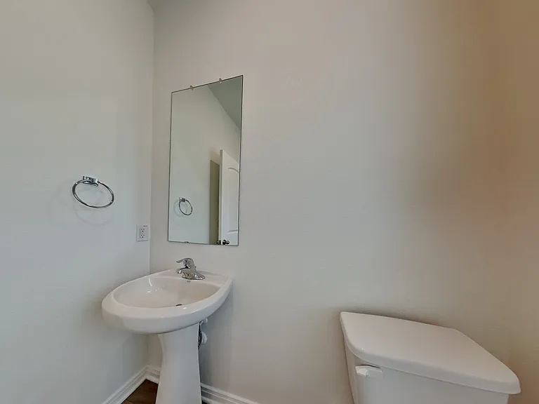Minimalist bathroom with a whi