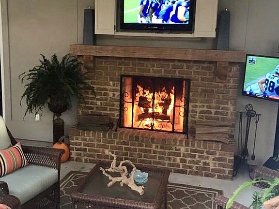 Custom outdoor fireplace 