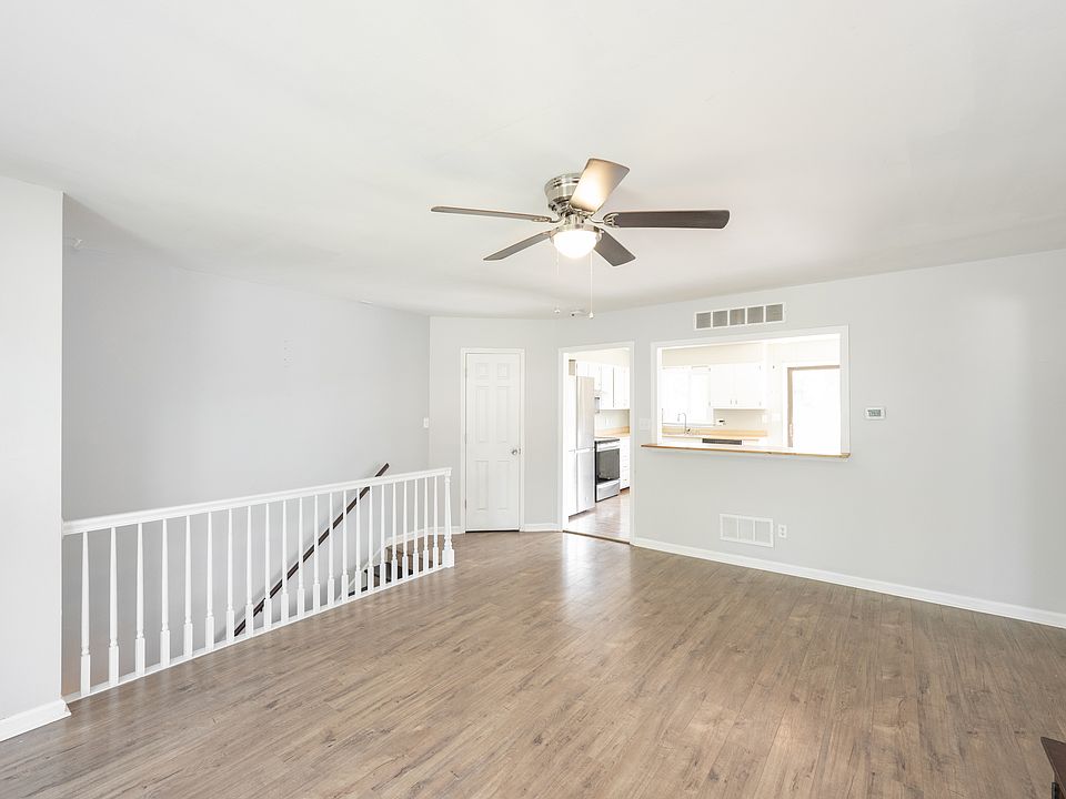Living room open to the kitchen