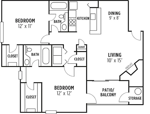Floor plan Dogwood 2x2